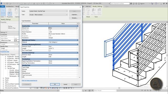Railing Extensions in Revit Tutorial смотреть онлайн