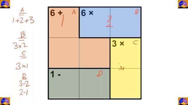 MATHDOKU - PUZZLE - 3X3 - SET - 04 / INKY Puzzle Similar to KENKEN Puzzle смотреть онлайн