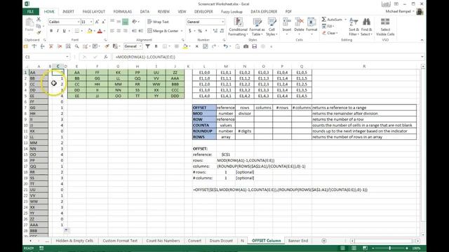 Using OFFSET To Convert Data Range To Column In #Excel смотреть онлайн