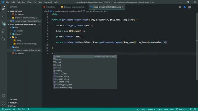 Tutoriel HTML/CSS/JavaScript/PHP - Informations sur le navigateur смотреть онлайн