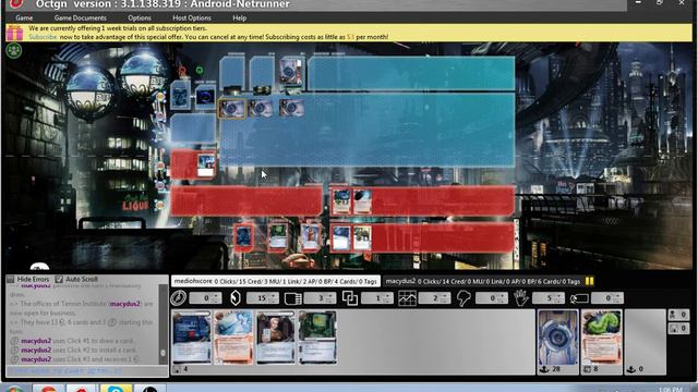 BGG OCTGN Top 16, Round 1 vs Macydus (Andy vs Tennin FA) Android: Netrunner смотреть онлайн