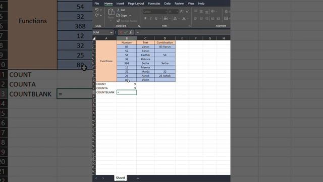 EXCEL "COUNT, COUNTA and COUNTBLANK" trick смотреть онлайн