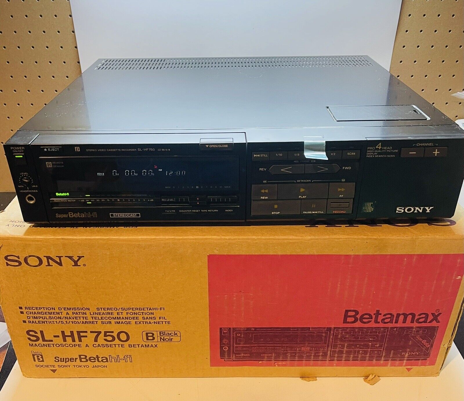 Винтажный кассетный магнитофон Sony Betamax HiFi SL-HF750 Player -Япония-1986-по-1987-год