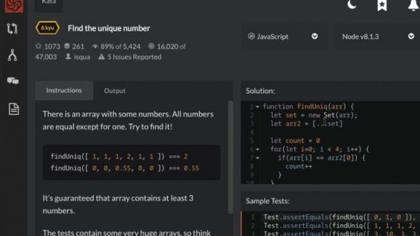 Find the unique number | 6kyu javascript | Codewars
