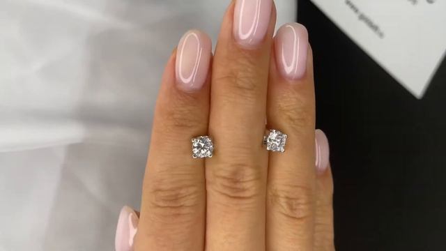 Пусеты с бриллиантами 1.0ct K/SI1 GIA смотреть онлайн