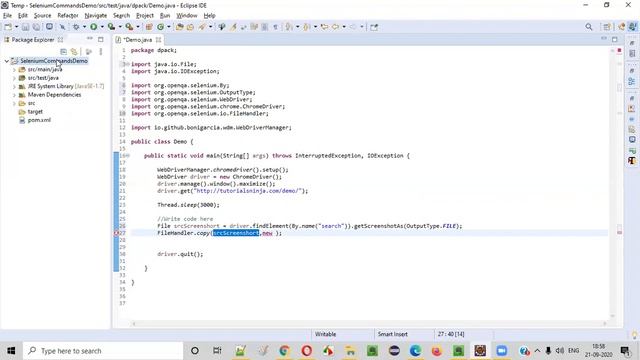 getScreenshotAs() Selenium WebDriver Command - Taking screenshot of a specific UI element смотреть онлайн