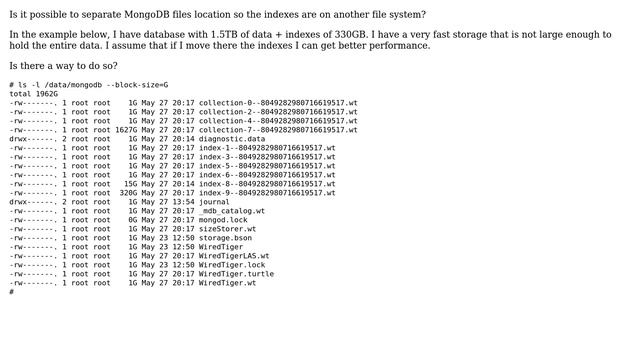 Databases: Is it possible to move mongodb indexes to another file system? смотреть онлайн