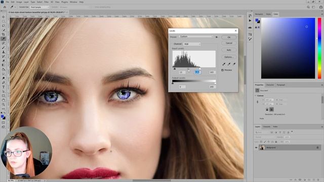 Как поменять цвет глаз в Photoshop и как сделать фото с эффектом нарисованного кистью? смотреть онлайн