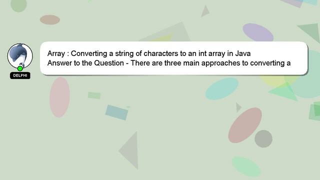 Array : Converting a string of characters to an int array in Java смотреть онлайн