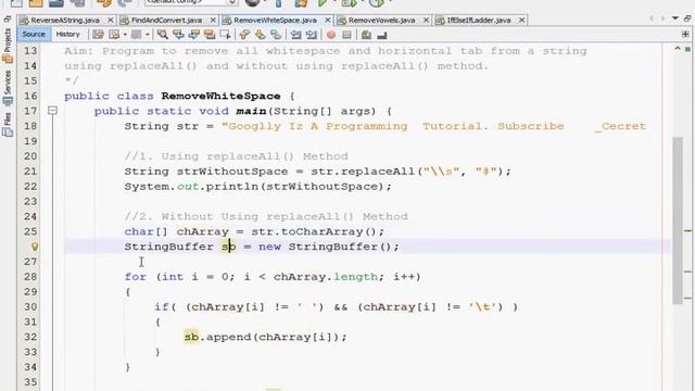 Java Interview Program- How To Remove all White Space From a String смотреть онлайн