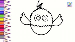 Как нарисовать ЦЫПЛЕНКА ЦЫП-ЦЫП | Рисуем и учим цвета на русском и английском | Coloring Kids