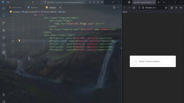 NaeuCode - Day #29 - Country Guide App - Using HTML CSS & JavaScript - No Talking смотреть онлайн