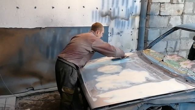 Гольф 2. №2. Шпатлёвка кривого капота. смотреть онлайн