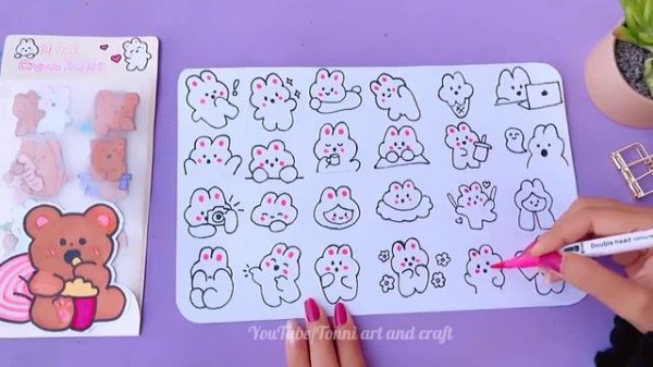 How to make kawaii sticker /Diy handmade sticker at home /easy to make/ paper craft /Journal sticke