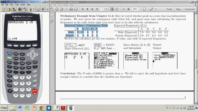 Chi-squared Test of Independence with the TI 83/84 смотреть онлайн