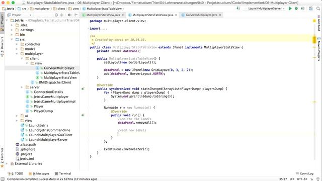 FUN mit FOPT #20 - Ein Tetris-Clon in Java - Der Multiplayermodus (6/7) - Client 2 смотреть онлайн