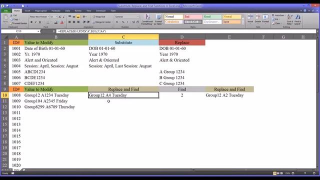 Substitute, Replace, and Find Functions in Excel смотреть онлайн