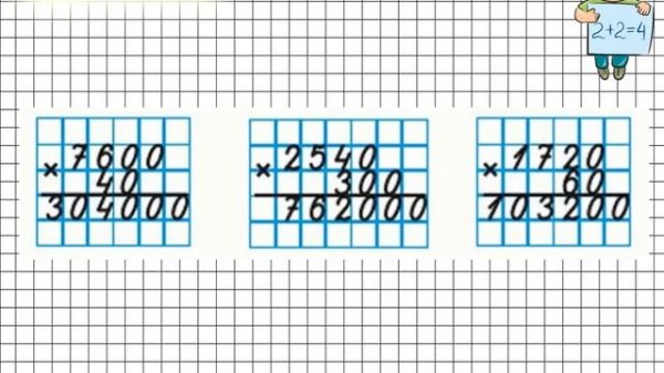 Письменное умножение двух чисел, оканчивающихся нулями. Математика 4 класс
