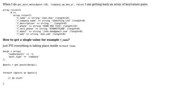 Wordpress: get_post_meta - get a single value смотреть онлайн