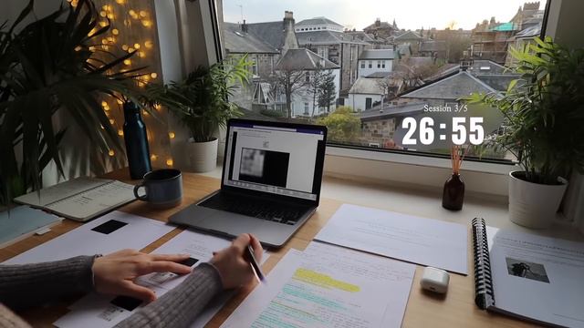 5 HOUR STUDY WITH ME  Background noise 10 min Break No music Study with Merve 9