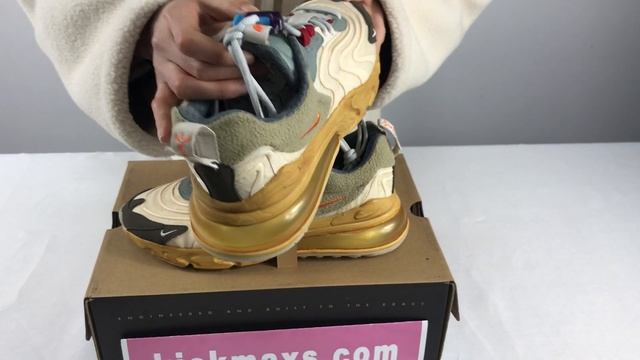 Unboxing Nike Air Max 270 React ENG Travis Scott Cactus Trails CT2864-200 kickmaxs dot com смотреть онлайн
