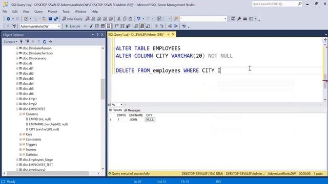 62. Manage constraints in a Table – NULL & Default смотреть онлайн