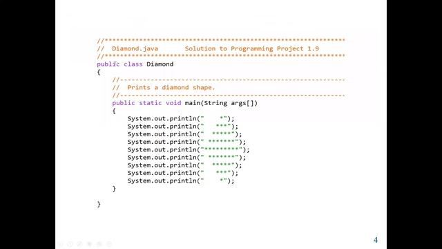 Java Lab 1 Part 2 (Hands-on). Java program to print a diamond image on the screen. смотреть онлайн