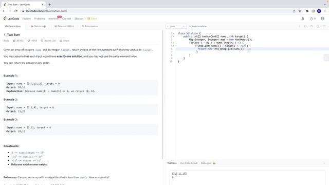 Leetcode 1 - Two sum смотреть онлайн