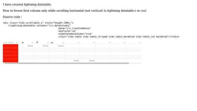 Salesforce: Freeze first column in horizontal scroll on lightning data table salesforce смотреть онлайн
