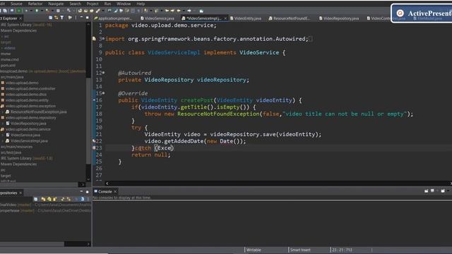 Api for Posting video titles and additional data. Spring boot. File upload смотреть онлайн