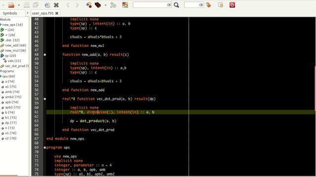 Advanced Fortran Programming : 025 : User defined operators and Operator Overloading смотреть онлайн