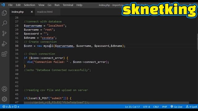how to import csv file in database |read csv with php| #php #csvfile #codewithharry #sknetking смотреть онлайн