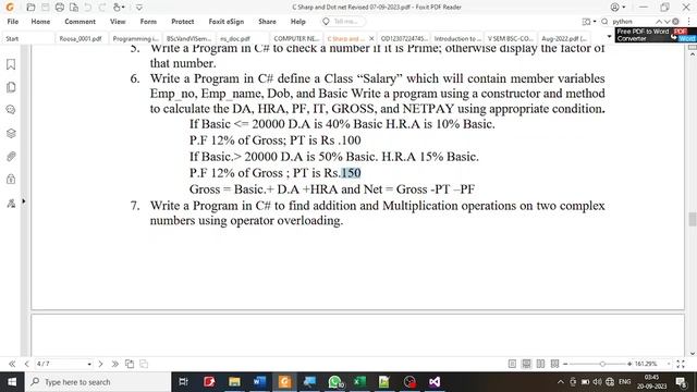 III Sem BCA Part A 6 : C# Program to create a Salary Class and calculate salary of an employee смотреть онлайн