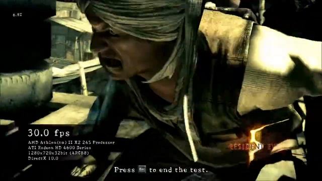 RESIDENT EVIL 5 BENCHMARK 1280x720P ON MSI RADEON RHD 4670 1GB GDDR3 смотреть онлайн