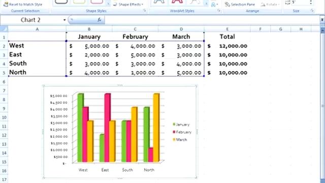 Excel 2007 Creating a Chart смотреть онлайн