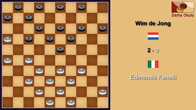 Edmondo Fanelli (ITA) - Wim de Jong (NED). World Championship in International Draughts. 1956. смотреть онлайн