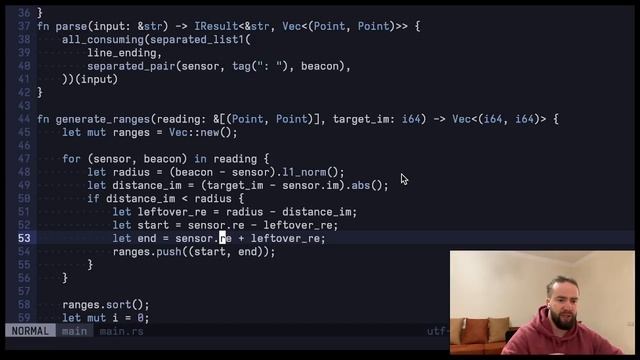 Advent of Code 2022: День 15 — Beacon Exclusion Zone, Rust смотреть онлайн
