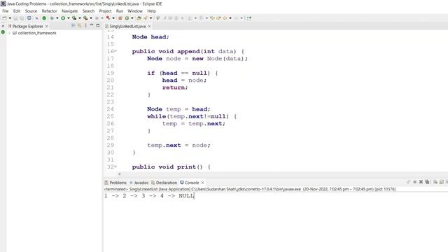 SINGLY LINKED LIST | Implementation | Java | FULLY EXPLAINED! смотреть онлайн