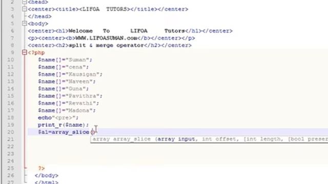 14 Array Slice And Merge in PHP смотреть онлайн