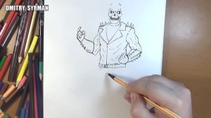 How to draw Ghost Rider, Как нарисовать Призрачного Гонщика