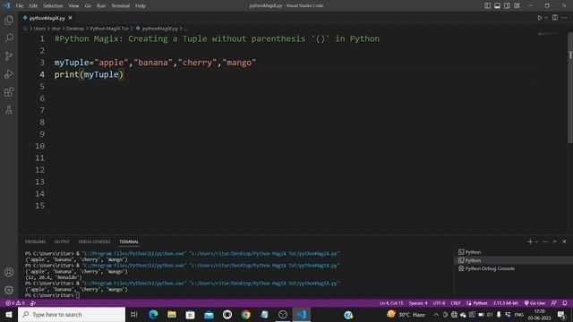 How to Create a Tuple without using Parenthesis | Python Magix смотреть онлайн