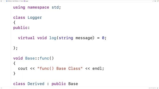 Hidden Feature: Implement A Pure Virtual Function In Its Own Abstract Class | C++ Tutorial смотреть онлайн