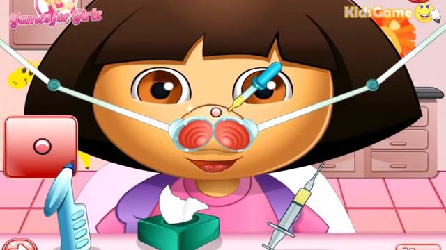 Dora Nose Doctor Даша лечит носик, игра для детей смотреть онлайн