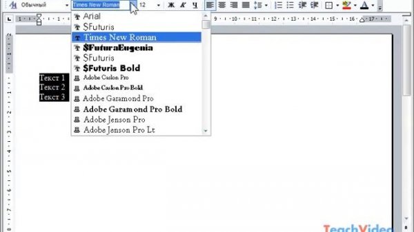 Панель инструментов «Форматирование» в Microsoft Word 2003 (4/49)