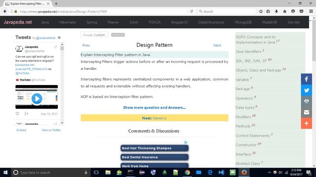Explain Intercepting Filter pattern in Java.
| javapedia.net смотреть онлайн