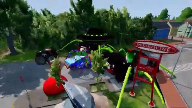 Flatbed Trailer Truck Potholes Transport Car Rescue - Cars vs Deep Water - BeamNG.drive смотреть онлайн