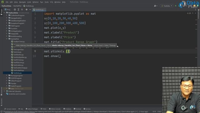 Python Matplotlib Practical - xticks(), yticks(), xlabel(), ylabel(), xlim(), ylim() Methods [Hindi смотреть онлайн