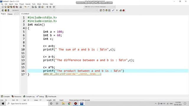 C program to print addition,multiplication, substraction,division of two numbers | C program basics смотреть онлайн