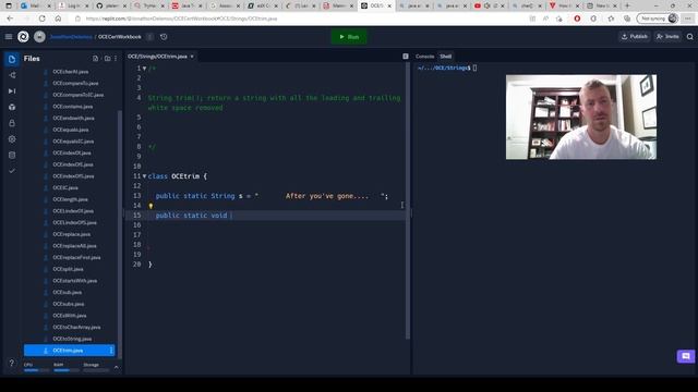 OCE Java I - String trim() смотреть онлайн