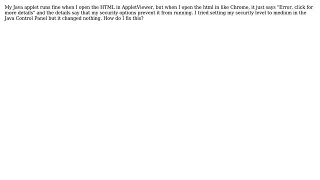 My Java applets won't run in HTML смотреть онлайн